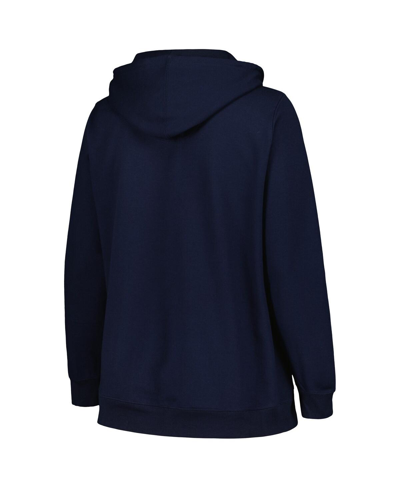 Champion Women's  Navy West Virginia Mountaineers Plus Size Heart & Soul Notch Neck Pullover Hoodie In Navy