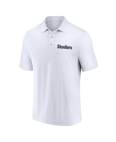 Fanatics Men's  White, Black Pittsburgh Steelers Lockup Two-pack Polo Shirt Set In White,black