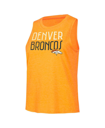 Shop Concepts Sport Women's  Navy, Orange Distressed Denver Broncos Muscle Tank Top And Pants Lounge Set In Navy,orange