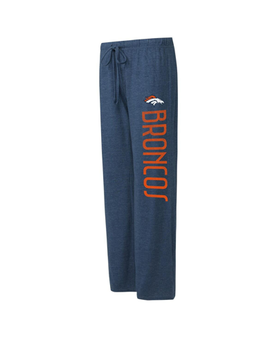 Concepts Sport Women's  Navy, Orange Distressed Denver Broncos Muscle Tank Top And Pants Lounge Set In Navy,orange