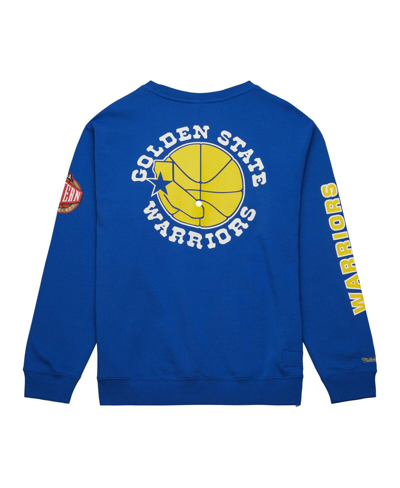 Mitchell & Ness Men's  Royal Golden State Warriors Hardwood Classics There And Back Pullover Sweatshi In Royal