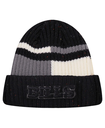 Shop Pro Standard Men's  Black, White Buffalo Bills Speckled Cuffed Knit Hat In Black,white