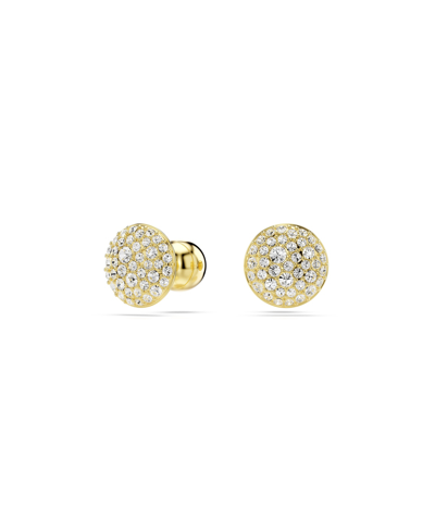 Swarovski White, Gold-tone Meteora Stud Earrings In Gold