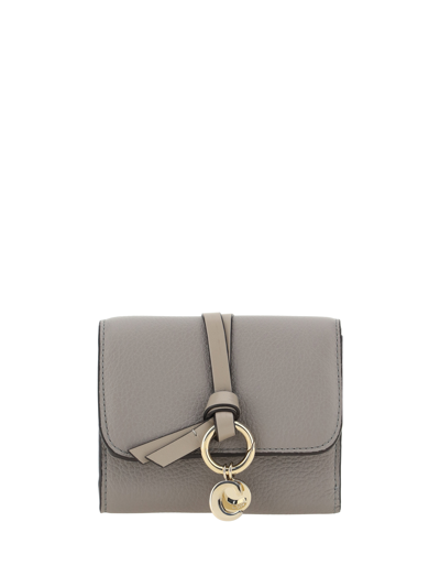 Shop Chloé Alphabet Wallet In Cashmere Grey