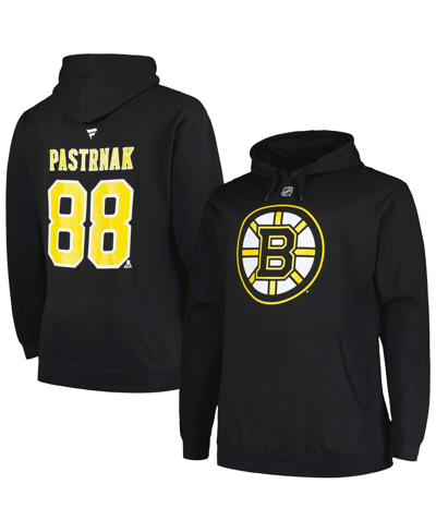 Shop Profile Men's  David Pastrnak Black Boston Bruins Big And Tall Name And Number Pullover Hoodie