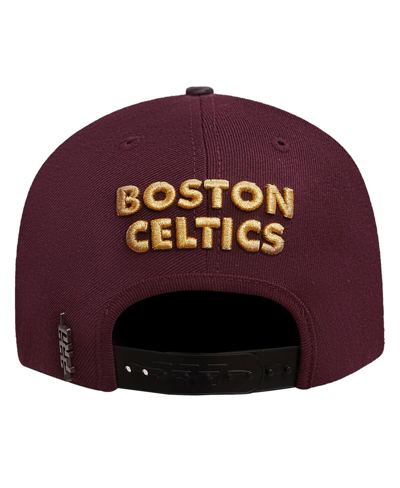 Shop Pro Standard Men's  Maroon, Black Boston Celtics Gold Rush 2-tone Snapback Hat In Maroon,black