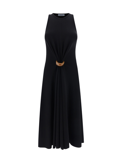 Shop Ferragamo Long Dress In Black