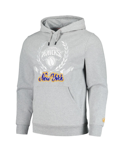 Shop Fisll Men's And Women's  Heather Gray New York Knicks Heritage Crest Pullover Hoodie
