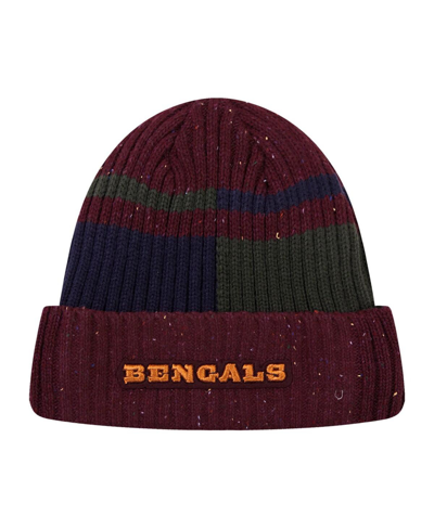 Shop Pro Standard Men's  Burgundy Cincinnati Bengals Speckled Cuffed Knit Hat