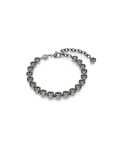 SWAROVSKI ROUND CUT, BLACK, RUTHENIUM PLATED IMBER TENNIS BRACELET 