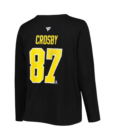 Shop Profile Women's Sidney Crosby Black Pittsburgh Penguins Plus Size Name And Number Long Sleeve T-shirt