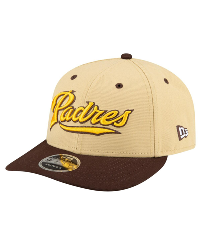 Shop New Era Men's  X Felt Gold San Diego Padres Low Profile 9fifty Snapback Hat