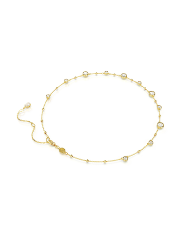 Swarovski Round Cut, Scattered Design, White, Gold-tone Imber Necklace In Gold