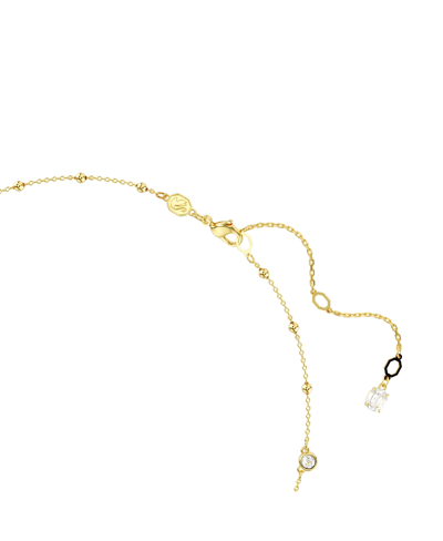 Swarovski Round Cut, Scattered Design, White, Gold-tone Imber Necklace In Gold