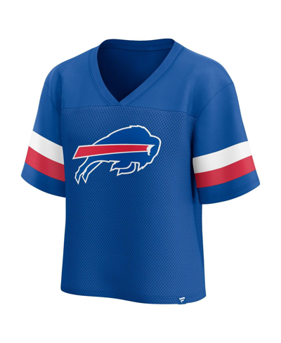 Fanatics Branded  Royal Buffalo Bills Established Jersey Cropped V-neck T-shirt In Royal