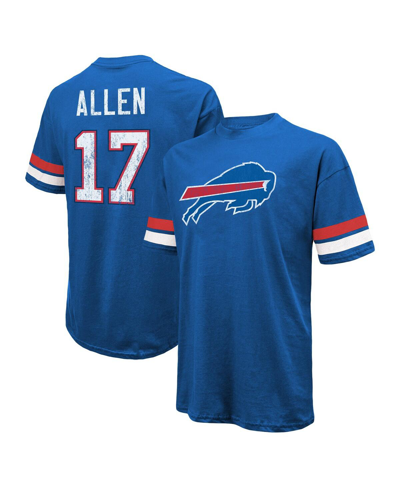 Shop Majestic Men's  Threads Josh Allen Royal Distressed Buffalo Bills Name And Number Oversize Fit T-shir