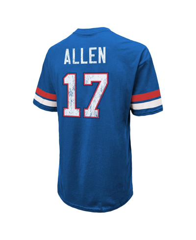 Majestic Men's  Threads Josh Allen Royal Distressed Buffalo Bills Name And Number Oversize Fit T-shir In Royal