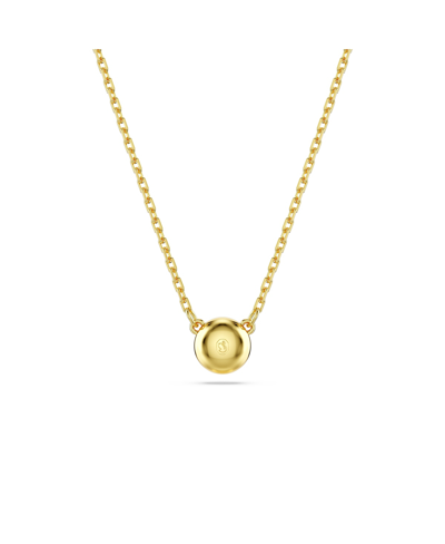 Swarovski Round Cut, White, Gold-tone Imber Pendant Necklace In Gold