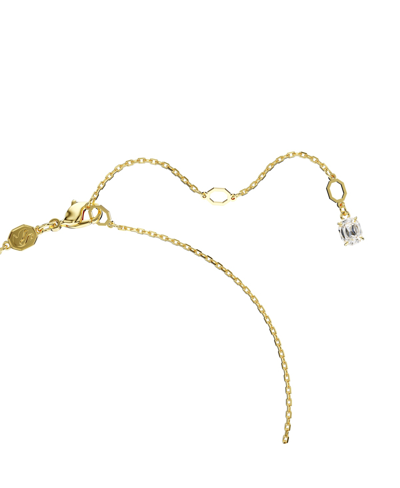 Swarovski Round Cut, White, Gold-tone Imber Pendant Necklace In Gold
