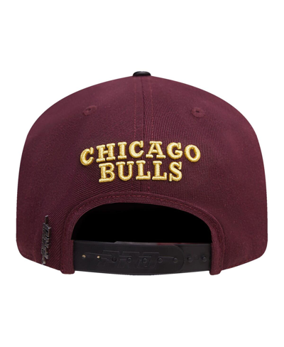 Shop Pro Standard Men's  Maroon, Black Chicago Bulls Gold Rush 2-tone Snapback Hat In Maroon,black