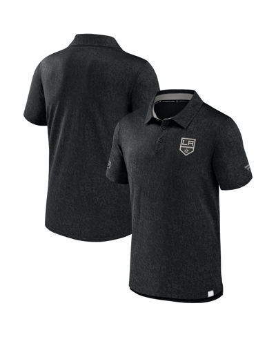Fanatics Branded  Black Los Angeles Kings Authentic Pro Jacquard Polo In Black