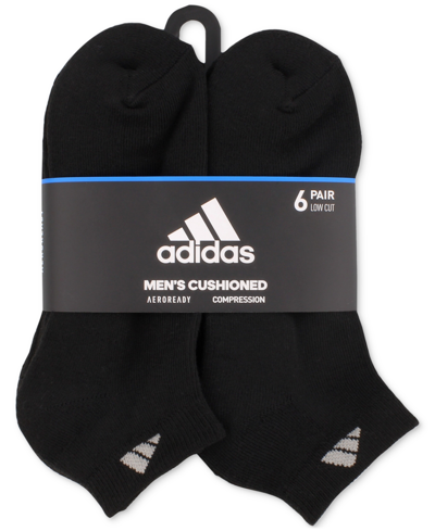 Shop Adidas Originals Men's Cushioned Athletic 6-pack Low Cut Socks In Black