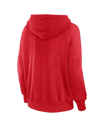 Fanatics Women's  Red Distressed Tampa Bay Buccaneers Heritage Snow Wash French Terry Lace-up Pullove In Red