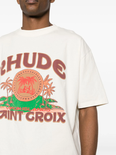 Shop Rhude Saint Croix T-shirt In White