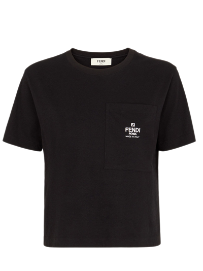 Shop Fendi T-shirt  Roma In Black