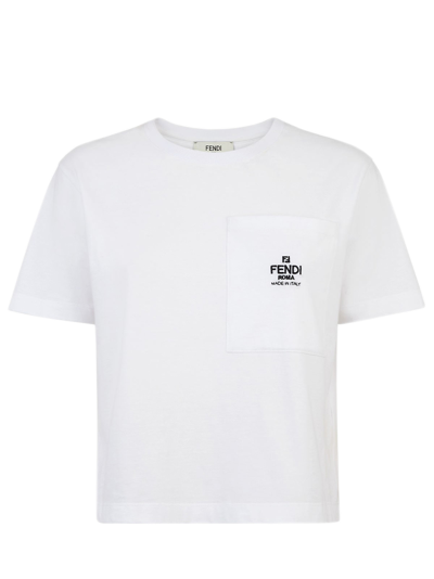 Shop Fendi T-shirt  Roma In White