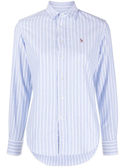 Shop Polo Ralph Lauren Camicia Oxford Classic-fit A Righe In Light Blue