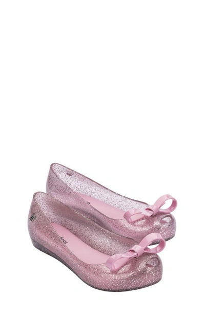 Shop Melissa Kids' Ultragirl Bow Flat In Pink Glitter