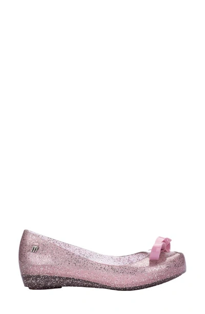 Shop Melissa Kids' Ultragirl Bow Flat In Pink Glitter