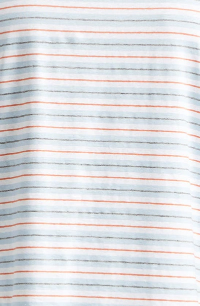 Shop Thom Browne Stripe Stretch Linen Pocket T-shirt In Medium Blue