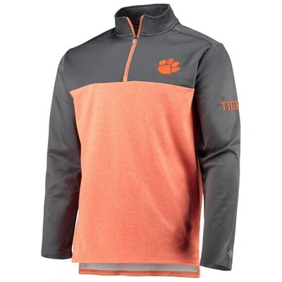 Shop Champion Orange Clemson Tigers Gameday Quarter-zip Jacket In Charcoal