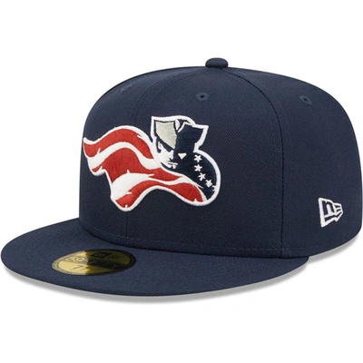Shop New Era Navy Somerset Patriots Home Authentic Collection 59fifty Fitted Hat