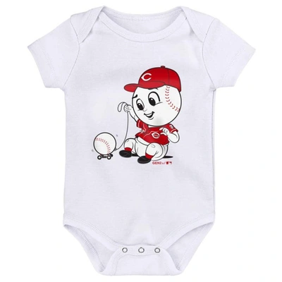 Shop Outerstuff Infant Red/white/gray Cincinnati Reds Born To Win 3-pack Bodysuit Set
