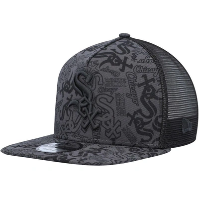 Shop New Era Black Chicago White Sox Repeat A-frame 9fifty Trucker Snapback Hat