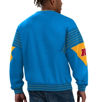 Shop Starter Powder Blue Los Angeles Chargers Face-off Pullover Sweatshirt