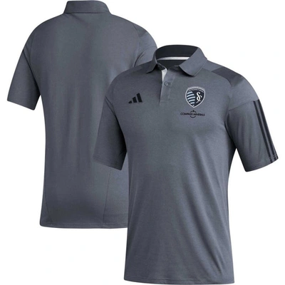 Shop Adidas Originals Adidas Gray Sporting Kansas City 2023 On-field Training Polo