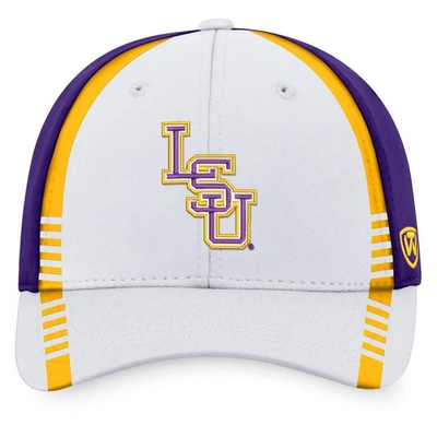 Shop Top Of The World White/purple Lsu Tigers Iconic Flex Hat