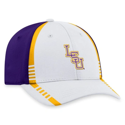 Shop Top Of The World White/purple Lsu Tigers Iconic Flex Hat
