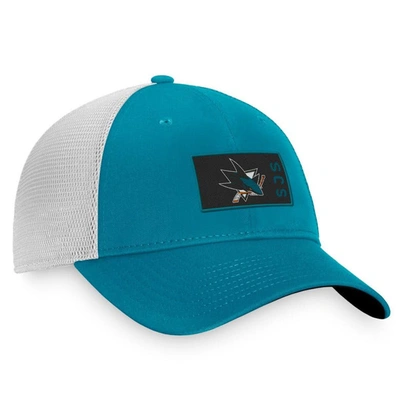 Shop Fanatics Branded Teal/white San Jose Sharks Authentic Pro Rink Trucker Snapback Hat