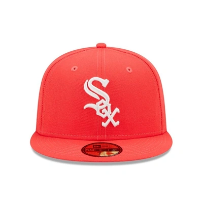Shop New Era Red Chicago White Sox Lava Highlighter Logo 59fifty Fitted Hat