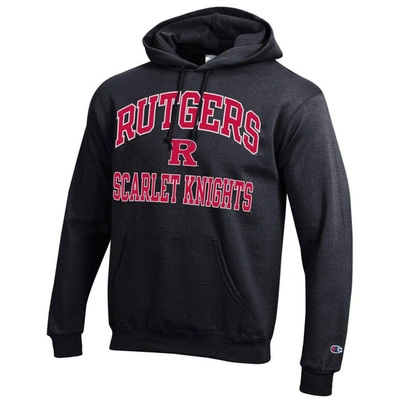 Shop Champion Black Rutgers Scarlet Knights High Motor Pullover Hoodie