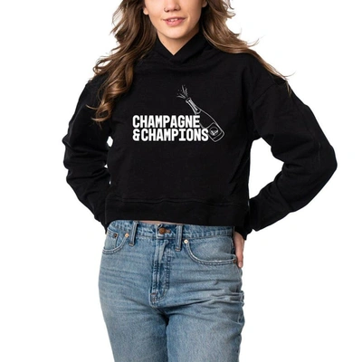 Shop Lusso Black Golden State Warriors 2022 Nba Finals Champions Layla Cropped Pullover Hoodie