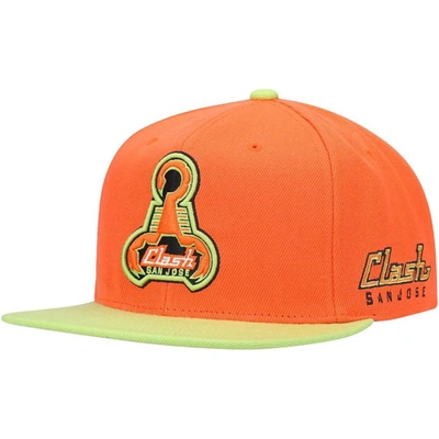 Shop Mitchell & Ness Orange San Jose Clash Historic Logo Since '96 Two-tone Snapback Hat