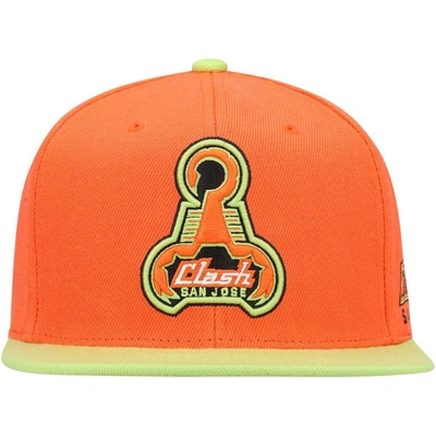 Shop Mitchell & Ness Orange San Jose Clash Historic Logo Since '96 Two-tone Snapback Hat