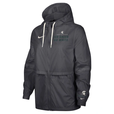 Shop Nike Anthracite Michigan State Spartans 2-hit Windrunner Performance Full-zip Jacket