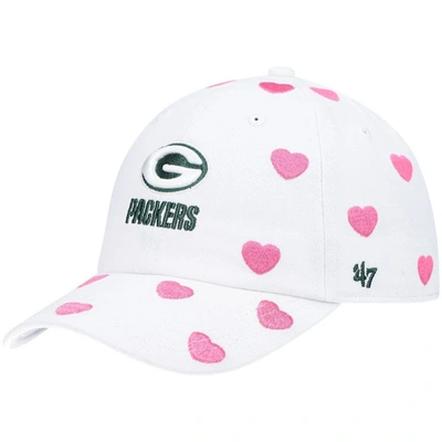 Shop 47 Toddler Girls ' White Green Bay Packers Surprise Clean Up Adjustable Hat